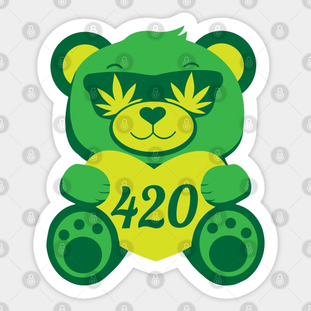 420 Bear Sticker by MightyShroom